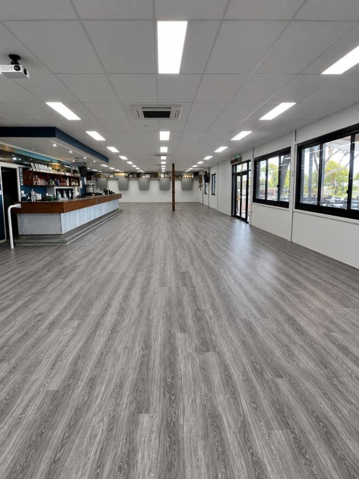 Finished flooring near the bar area